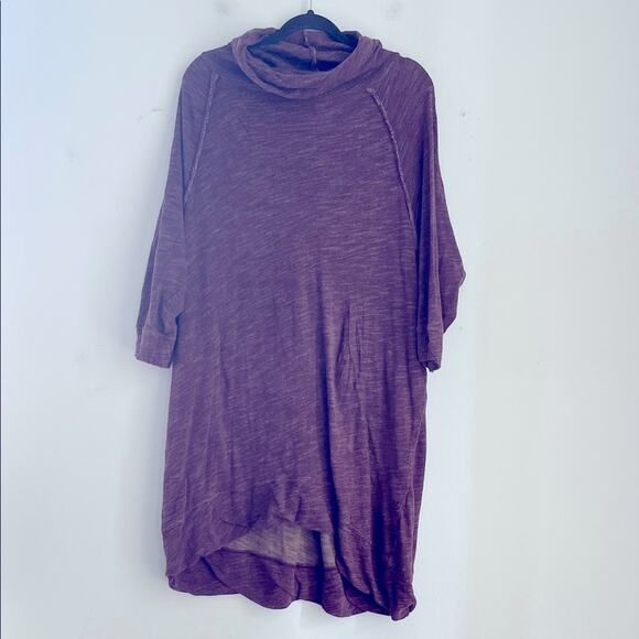 Free People Beach 100% cotton cowl neck knit hi low hem sweater dress sz OS - Picture 2 of 8